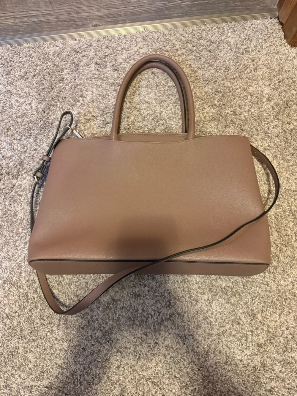 a new day Taupe Brown Structured Tote with Removable Strap